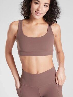Athleta Restore Sports Bra in Mauve Powervita